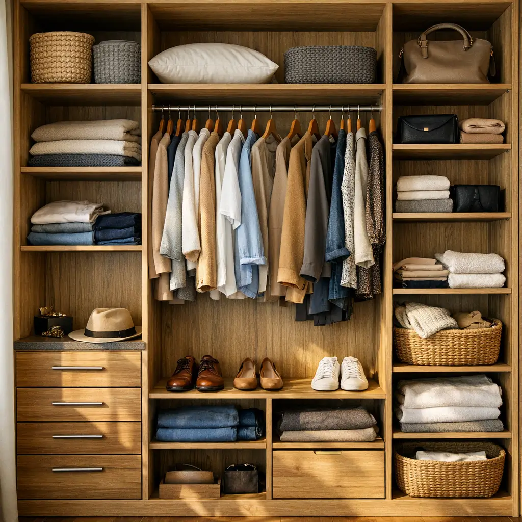Guarda-roupa por dentro: divisão ideal e medidas com cabideiro, prateleiras, gavetas, sapatos e bolsas