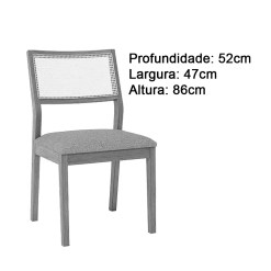 Kit 2 Cadeiras Bella Madeira Tecido Linho Cimol 37739