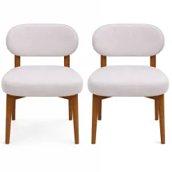 Kit 2 Cadeiras Santorini Hr Em Linho Madeira Bege 43915