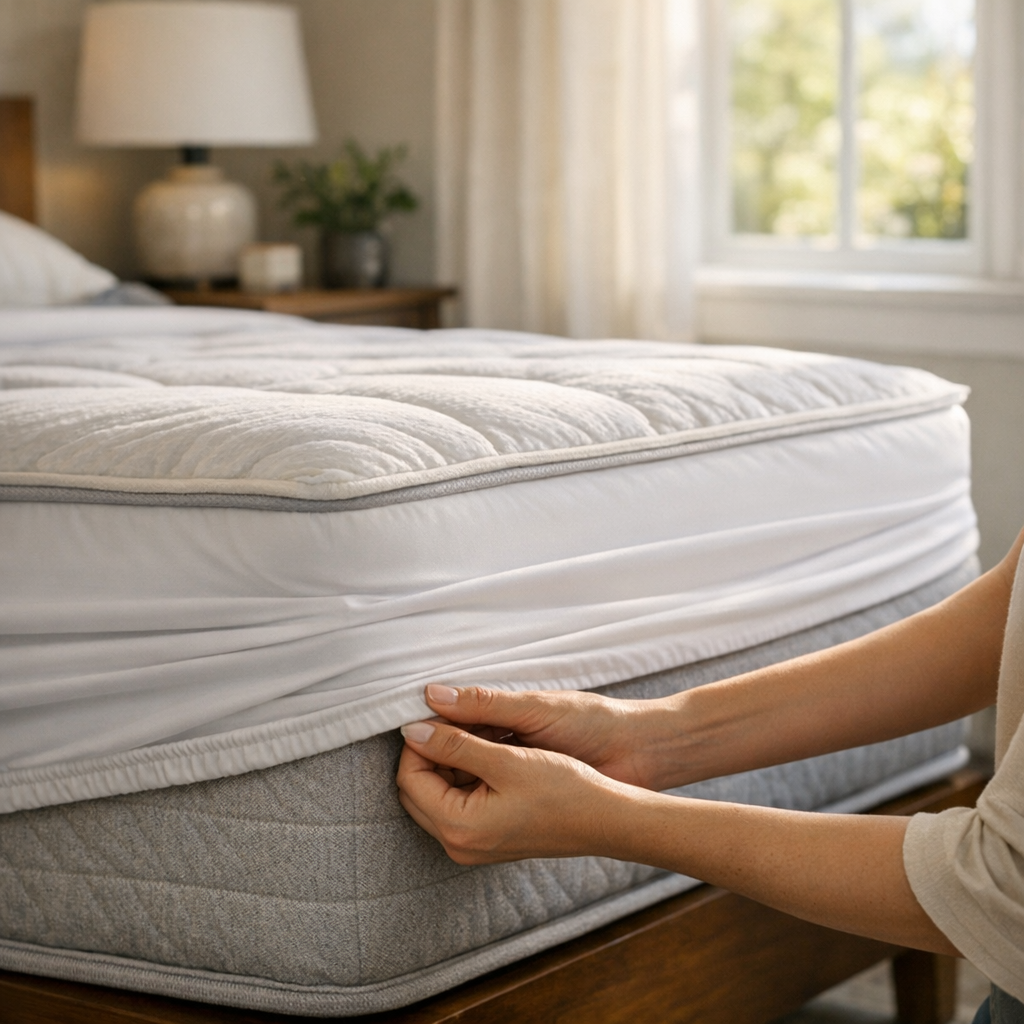 Lençol para colchão alto: tamanho certo sem folga, lençol ajustado na lateral do colchão