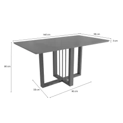 Mesa Antonela 160x90cm Kappesberg 40734