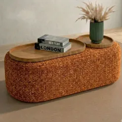 Mesa De Centro Madrid Tecido Linhao House Decor 18096