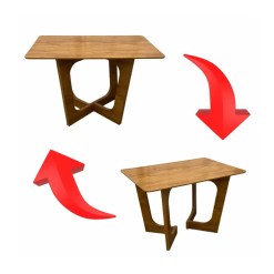 Mesa De Jantar Dubai Flex 160x80cm Sem Vidro E 6 Cadeiras Perola Em Corino Madeira Cel Moveis 99815