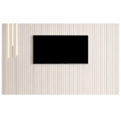 Painel Tucuma Ripado 230cm Sem Prateleira Com Led Cascata Jb Bechara Off White 51961