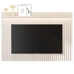 Painel Tucuma Ripado 230cm Com Prateleira E Led Jb Bechara Off White 58829