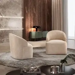 Poltrona Decorativa Victoria Em Veludo Luxury 62469