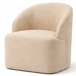 Poltrona Decorativa Victoria Em Veludo Luxury Bege 63675