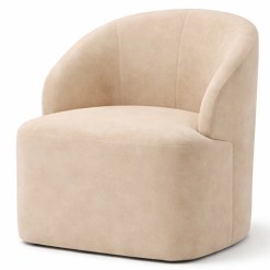 Poltrona Decorativa Victoria Em Veludo Luxury Bege 63675