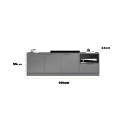 Rack Tucuma 180cm 3 Portas 1 Gaveta Jb Bechara 42811