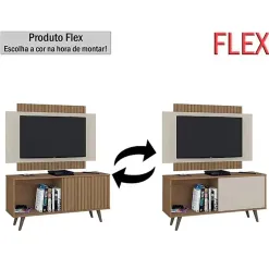 Rack Com Painel Malaga Para Tv Ate 50 Polegadas 1 Porta Atualle 16496