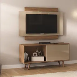 Rack Com Painel Malaga Para Tv Ate 50 Polegadas 1 Porta Atualle 76642