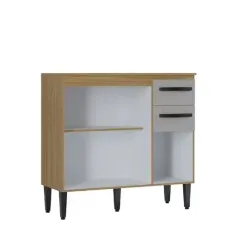 Balcao Isadora 3 Portas 2 Gavetas Para Cozinha Poquema 49095