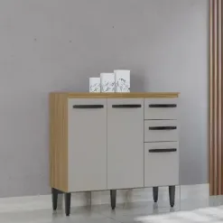 Balcao Isadora 3 Portas 2 Gavetas Para Cozinha Poquema 66523