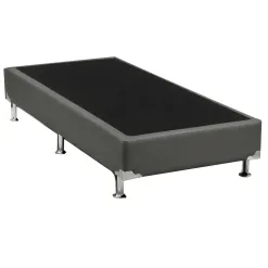 Base Box Universal Solteirao Em Veludo 37x188x108cm Alto Nivel Cinza 86749