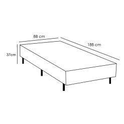 Base Box Universal Solteiro Em Corino 37x188x88cm Alto Nivel 35907