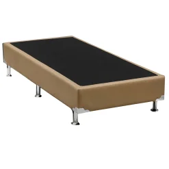 Base Box Universal Solteiro Em Corino 37x188x88cm Alto Nivel Bege 53013