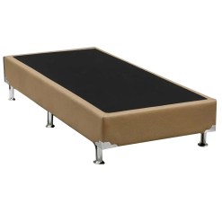 Base Box Universal Solteiro Em Corino 37x188x88cm Alto Nivel Bege 53013