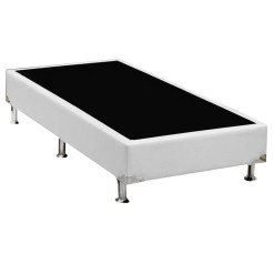 Base Box Universal Solteiro Em Corino 37x188x88cm Alto Nivel Branco 69218