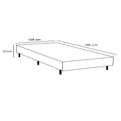 Base Box Universal Viuva Em Veludo 37x188x128cm Alto Nivel 31651