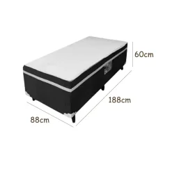 Cama Box Alto Nivel Solteiro Com Molas Ensacadas 88x188x60cm 99677