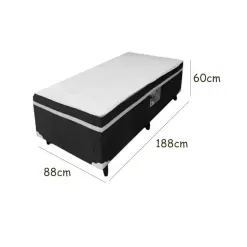 Cama Box Alto Nivel Solteiro Com Molas Ensacadas 88x188x60cm 99677