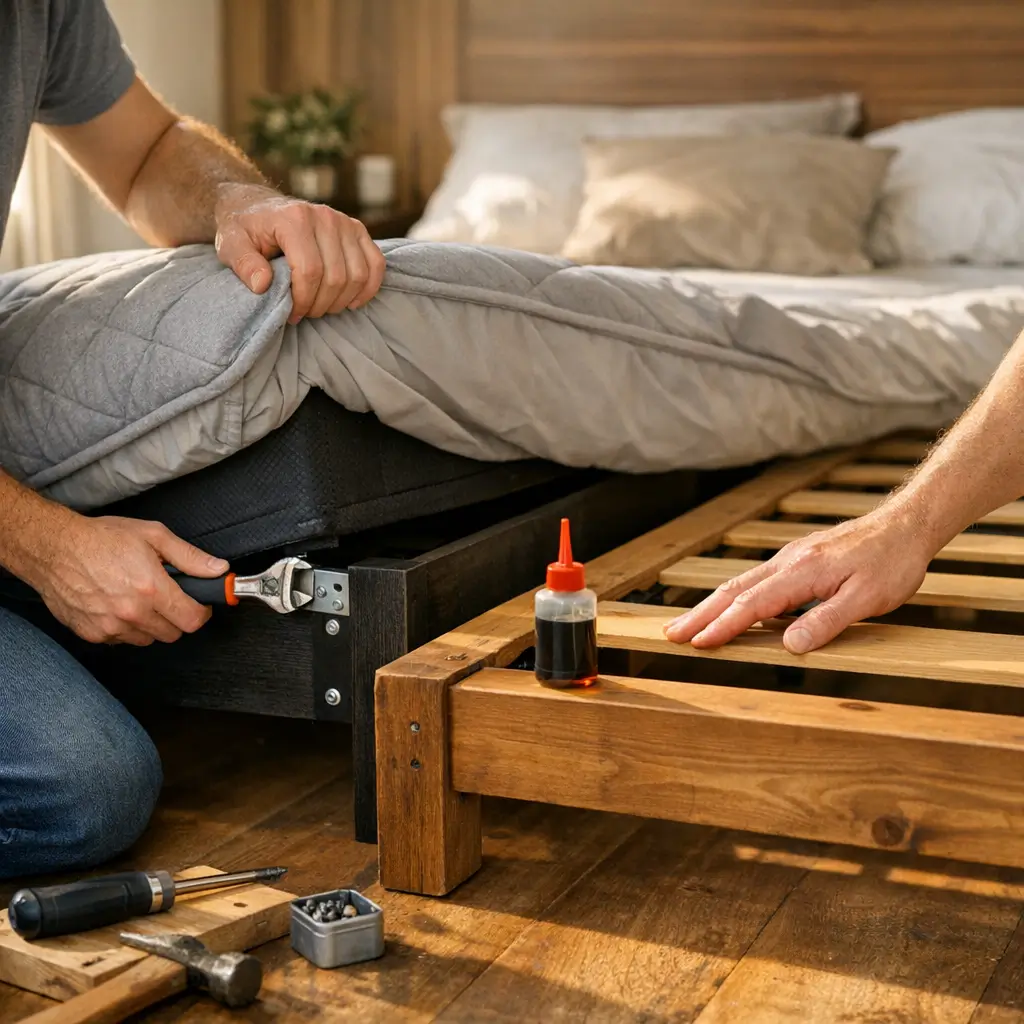 Cama fazendo barulho: como tirar o rangido apertando ferragens do box e estrado