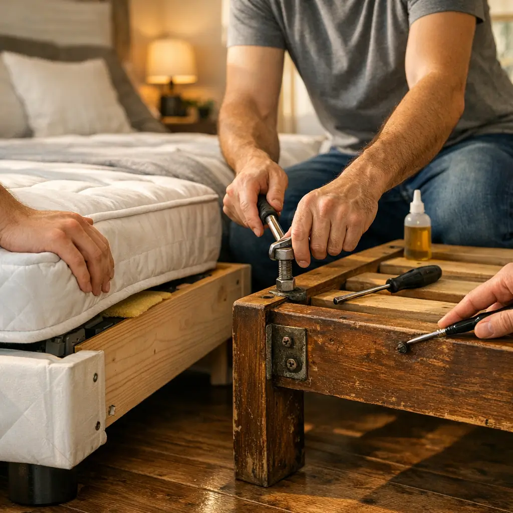 Cama fazendo barulho: como tirar o rangido apertando parafusos do estrado
