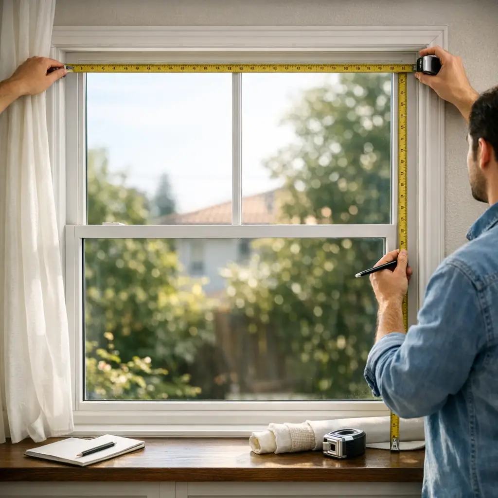 Como medir janela para cortina: largura e altura com trena medindo a janela