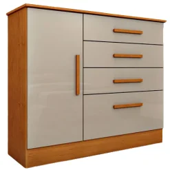 Comoda Chicago 4 Gavetas 1 Porta Tcil Cinamomo Off White 53993