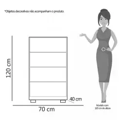 Comoda Sole 4 Gavetas Albatroz 72013