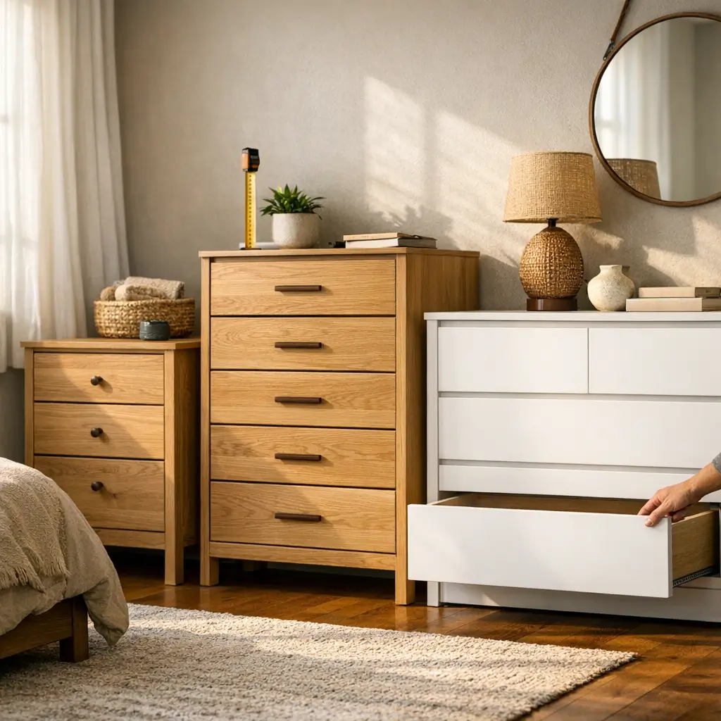 Cômoda para quarto: como escolher tamanho e gavetas, cômoda branca com gaveta aberta