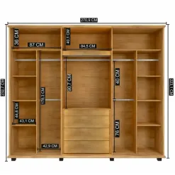 Guarda Roupa Belgica Casal Com Led 6 Portas 4 Gavetas Rv Moveis 14531