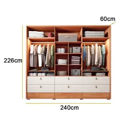 Guarda Roupa Evolution Casal Com Led 6 Portas 9 Gavetas Caemmun 23418