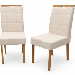 Kit 2 Cadeiras Giulia Uniao Em Veludo Estofadas Bege 53992