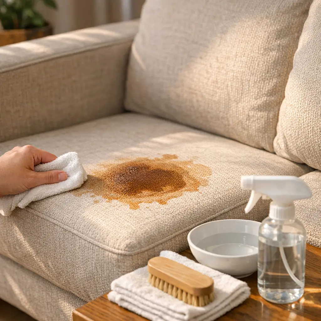 Mancha de café no sofá: como tirar sem manchar, pano, escova e borrifador