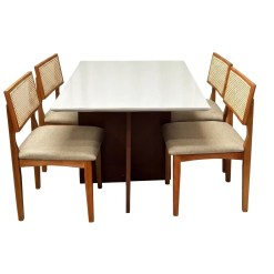 Mesa De Jantar Helo 120x90cm Com Vidro E 4 Cadeiras Monalisa Em Linho Madeira Poliman Mel Off White Com Assento Bege 80737