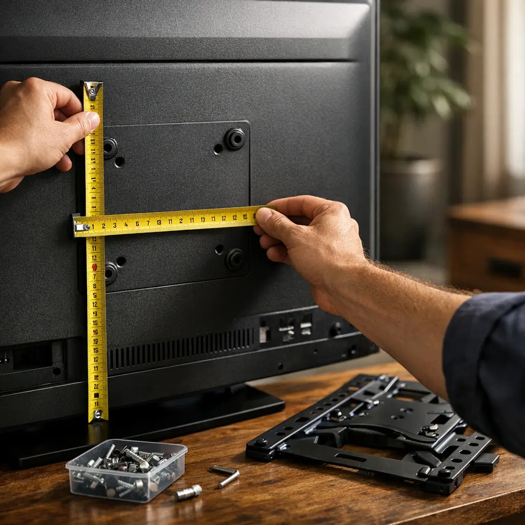 Padrão VESA da TV: como saber antes de comprar suporte medindo furos VESA na traseira da TV
