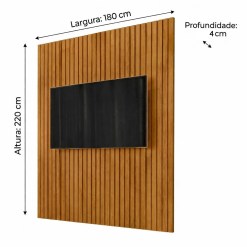 Painel Roma 180cm Sem Prateleira Ripado Para Tv Ate 65 Polegadas Rv Moveis 37422