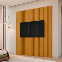 Painel Roma 180cm Sem Prateleira Ripado Para Tv Ate 65 Polegadas Rv Moveis 54266