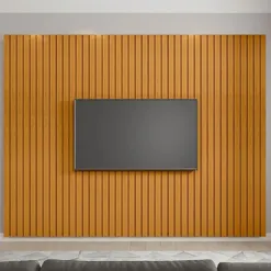 Painel Roma 230cm Sem Prateleira Ripado Para Tv Ate 75 Polegadas Rv Moveis 12304