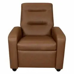 Poltrona Classic Reclinavel Tecido Corino Matrix Marrom 73173