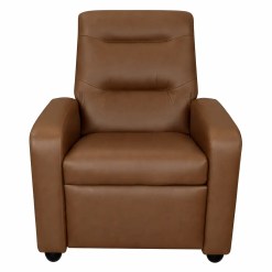 Poltrona Classic Reclinavel Tecido Corino Matrix Marrom 73173