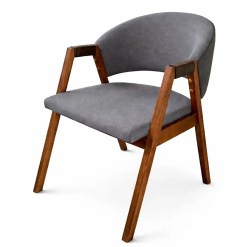 Poltrona Decorativa 018 Em Linho Jc Cinza 21946