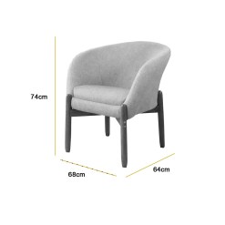 Poltrona Decorativa Afrodite Em Linho House Decor 55707