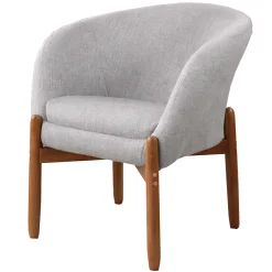 Poltrona Decorativa Afrodite Em Linho House Decor Cinza 92358