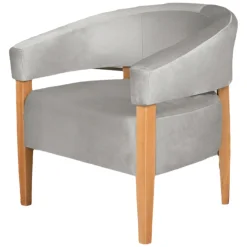 Poltrona Decorativa Valentina Em Linho House Decor Cinza 56027