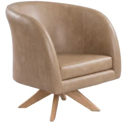 Poltrona Giratoria Vancouver Em Recouro House Decor Capuccino 66665