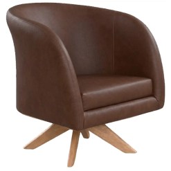 Poltrona Giratoria Vancouver Em Recouro House Decor Marrom 65500