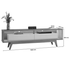 Rack Roma 180cm Para Tv Ate 65 Polegadas Com Led E 2 Gavetas Rv Moveis 67277