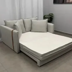 Sofa Cama Recife Casal Retratil Com Colchao Tecido Linho 155cm Jc Estofados 51467